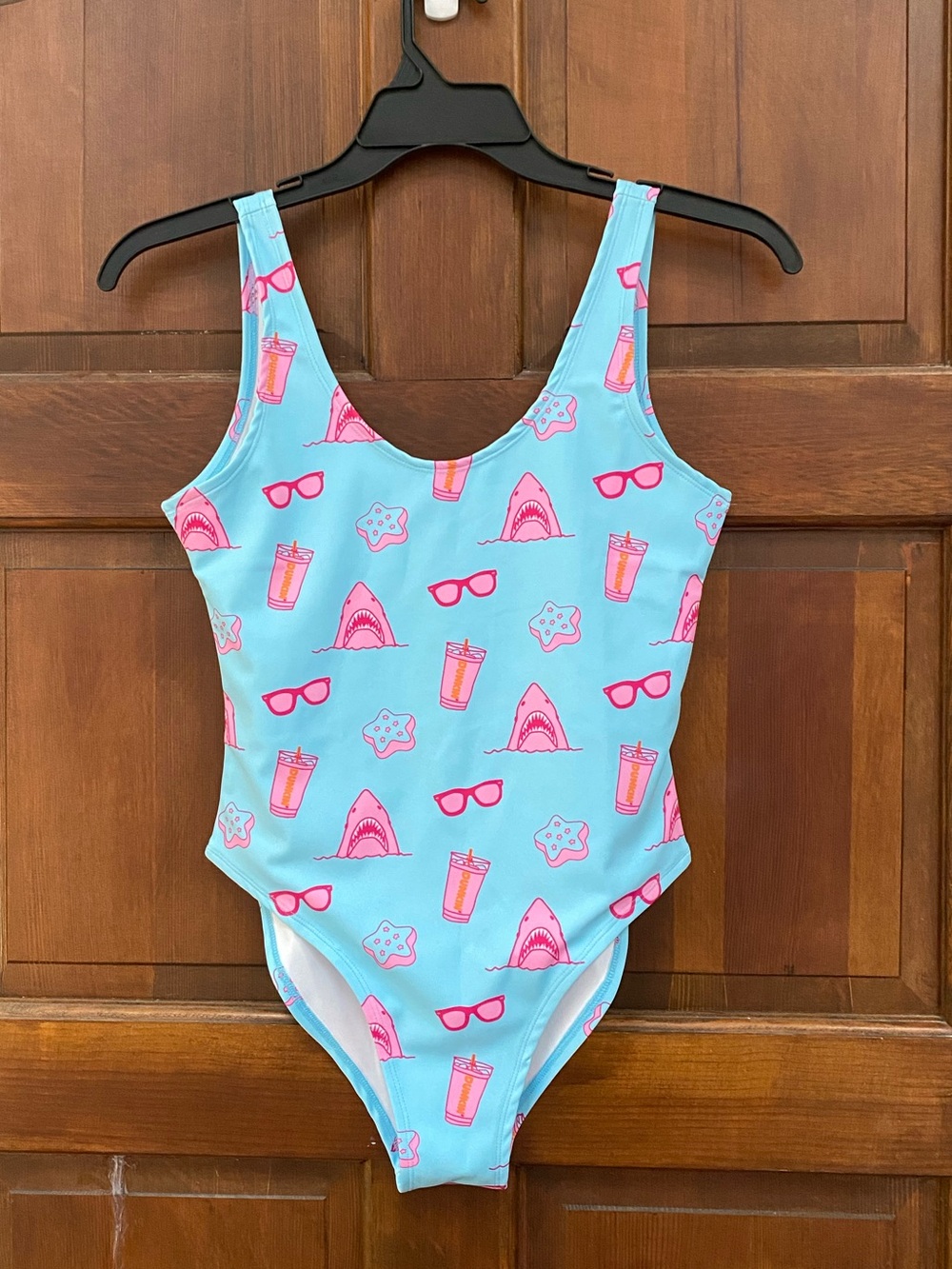 Dunkin Donuts Women’s Swimsuit One Piece Shark 2026 Sold Out Size Medium New